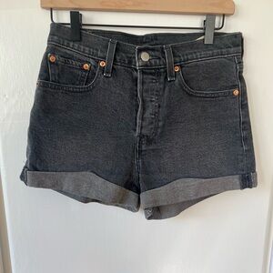 Black jean shorts - high waisted